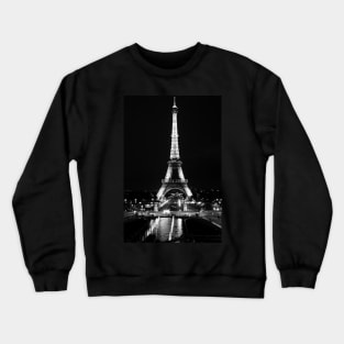 Eiffel Tower Paris at night black and white Crewneck Sweatshirt